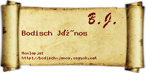Bodisch János névjegykártya